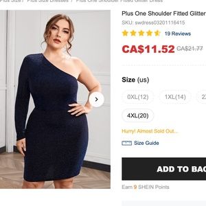 SHEIN One Shoulder Fitted Glitter Dress (3X)